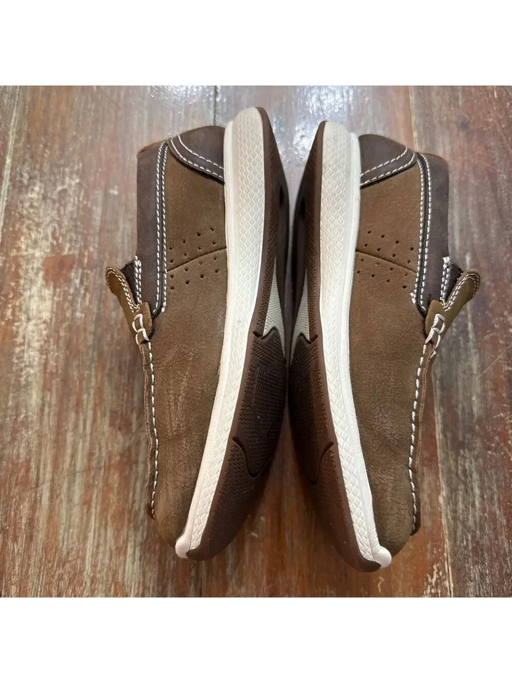 Florsheim Brown White Slip On Loafers Comfortech Little Boy Size 1